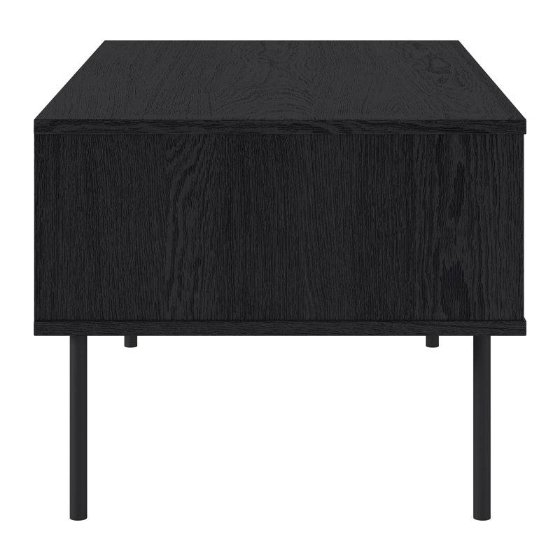 Dimattia Black Fluted Coffee Table with Storage
