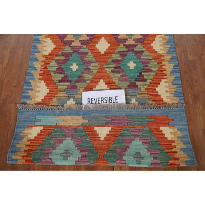 Geometric Kilim Oriental Wool Rug 3x5