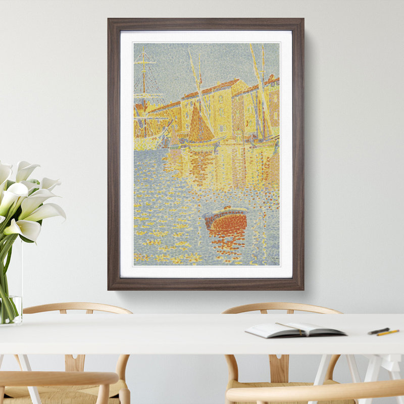 The Buoy Vol.1 by Paul Signac - Picture Frame Graphic Art, 65cm H x 48cm W x 2cm D, Walnut Framed
