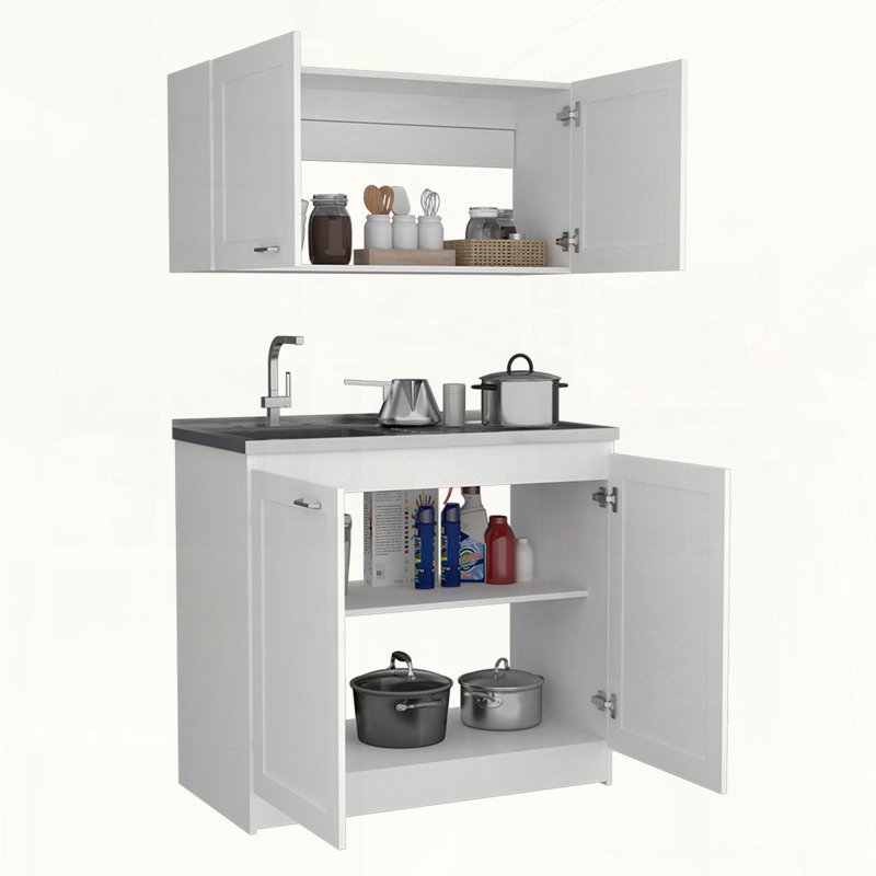 Ensemble d'armoires avec deux tablettes Zurich, White