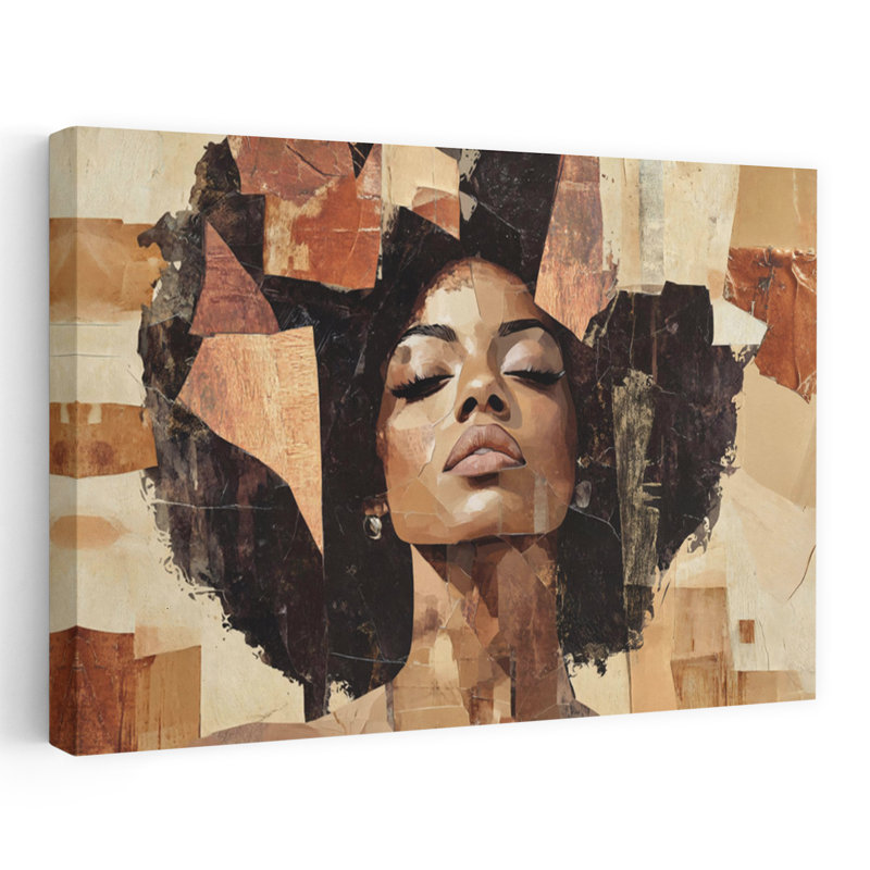«Queen Portrait I Abstract», reproduction d'art murale contemporaine, 24" H x 36" W