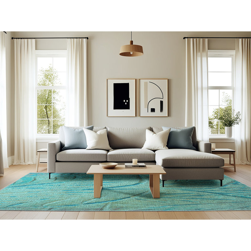 Dingman Floral Indoor Rug, Rectangle 6' x 9'
