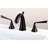 Kingston Brass Silver Sage Two-Handle 3-Hole Deck Mount Widespread Bathroom Faucet with Brass Pop-Up Drain-11174925