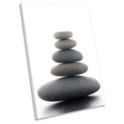 Bathroom Zen Stone Tower Picture - Wrapped Canvas Print
