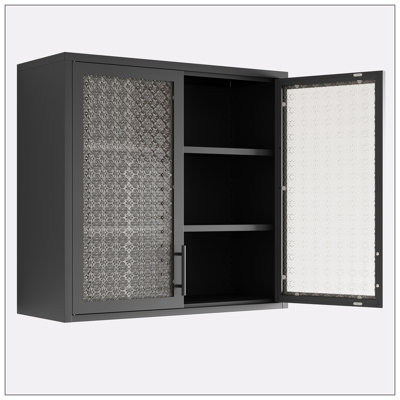 Armoire de rangement murale, verre embossé Begonia