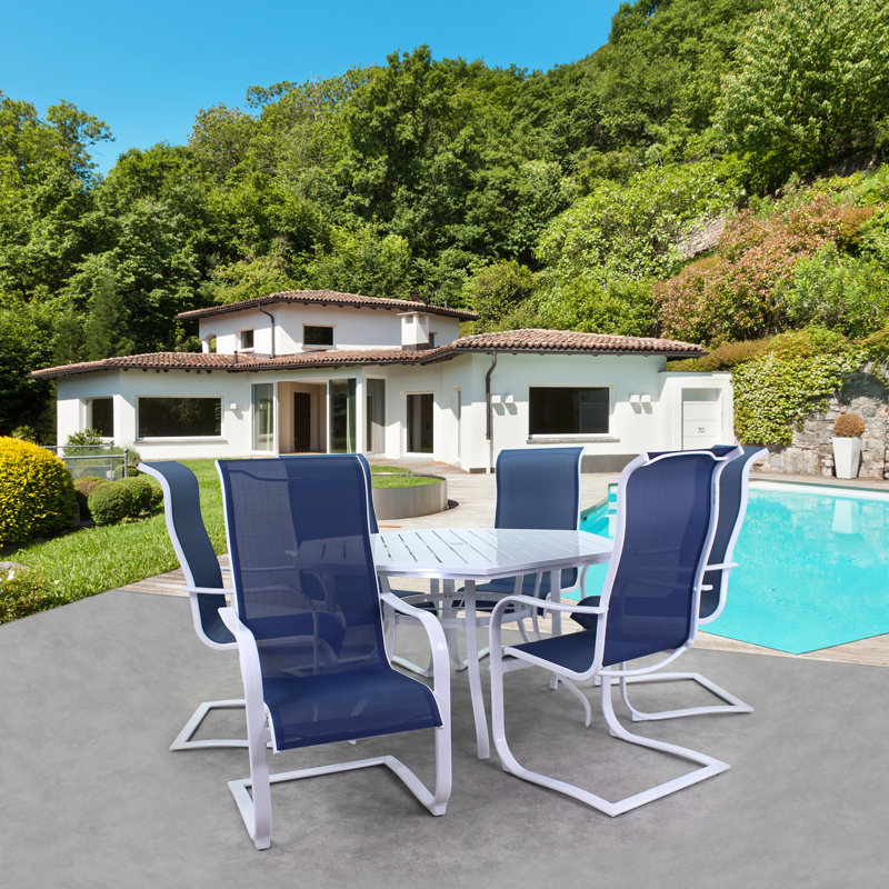 Ensemble repas 6 personnes Anacleta Specialty, Bleu marine / blanc