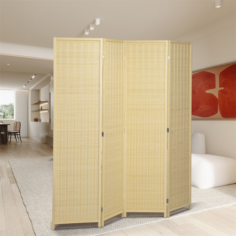 Cloison 4 panneaux en bois massif Arthurs l 0,71 po x H 70,37 po