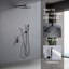 Douche en bronze huilé avec pomme de pluie naturelle de 10 po et robinet portatif pour salle de bain à finition murale