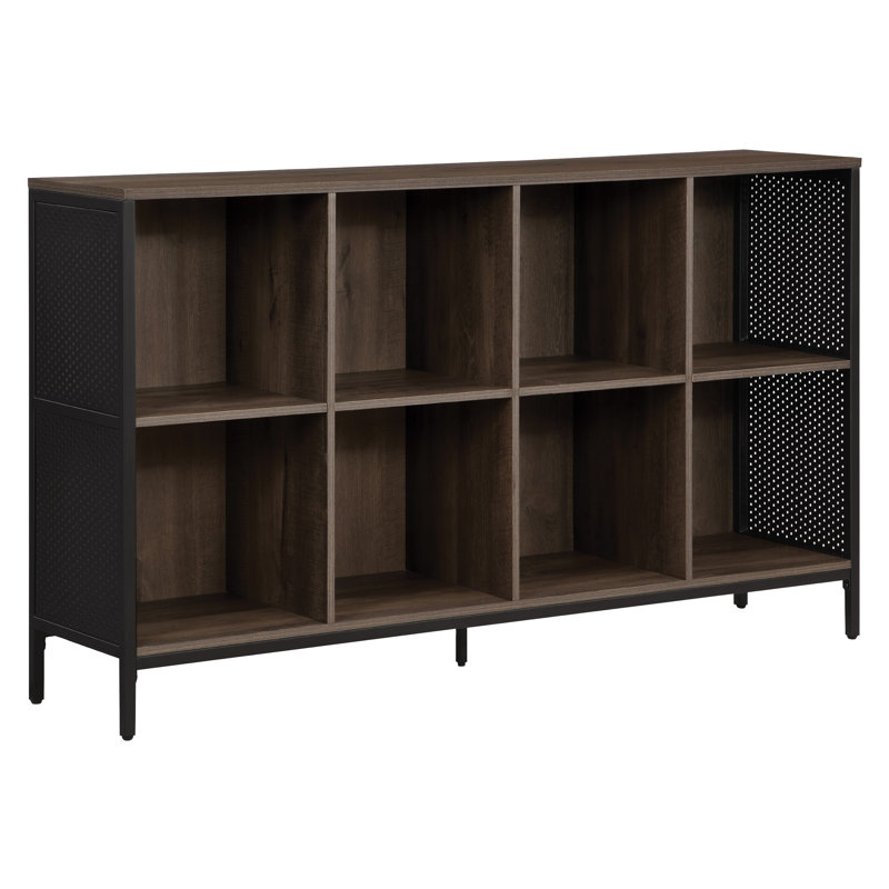 Ace 8 Cube Bookcase/Storage Unit, 34" H x 57.5" W x 13.5" D, Black/Ozark Ash