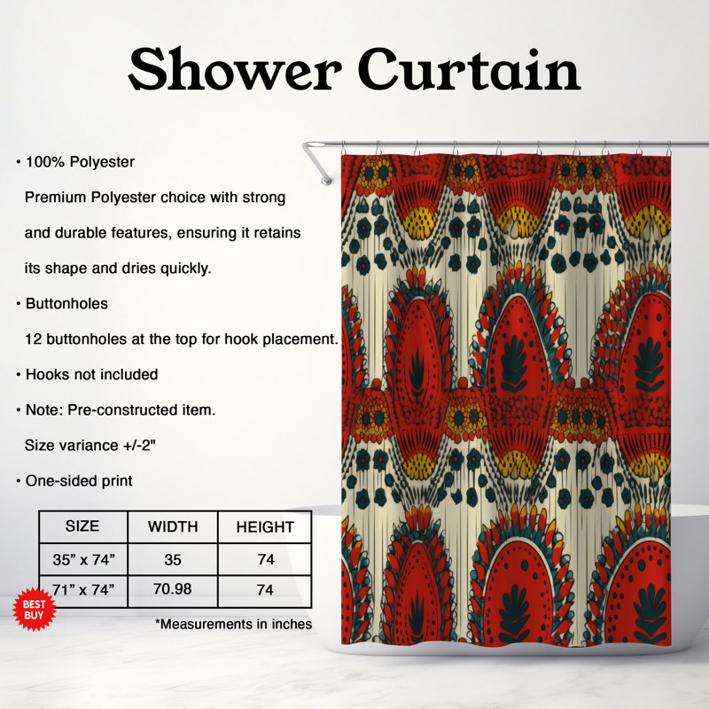 Boho Zen - Premium Shower Curtain, 74"H x 71"W