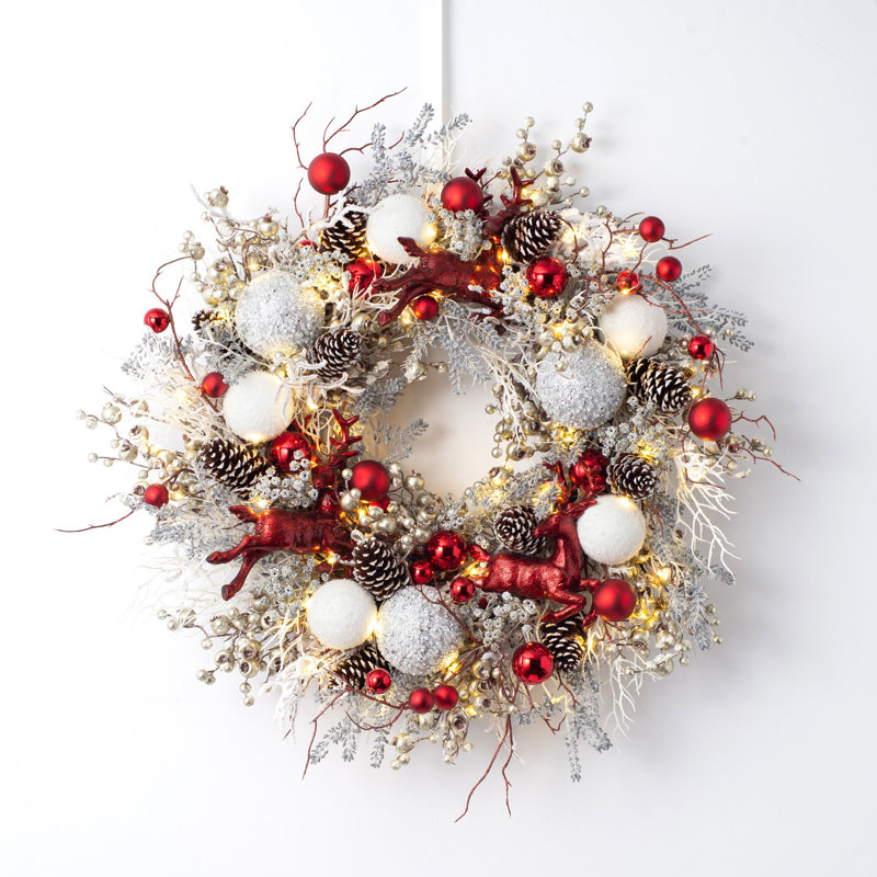 Couronne à ornement boule & "paillettes rennes