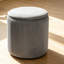 37.5cm Wide Velvet Round No Pattern Standard Ottoman-971139051