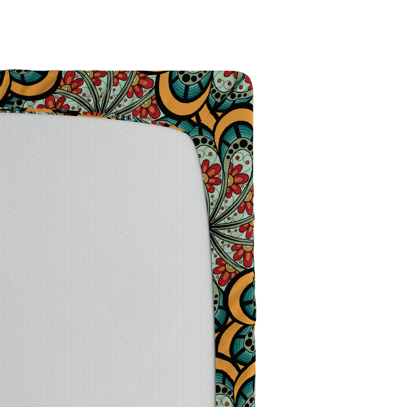 Microfiber Floral Fitted Sheet, Full Fitted Sheet