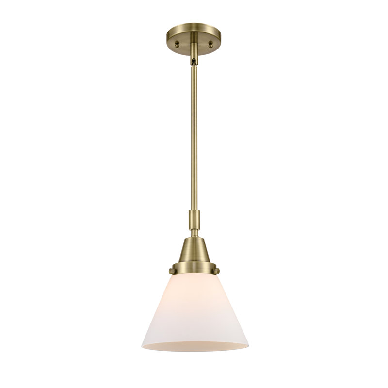 Xaniah 1 - Light Single Pendant, Antique Brass, Matte White, 44.125" H x 8" W x 8" D