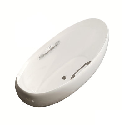 57.09"x33.46"Acrylic One-piece Seamless Freestanding Bathtub with Armrests