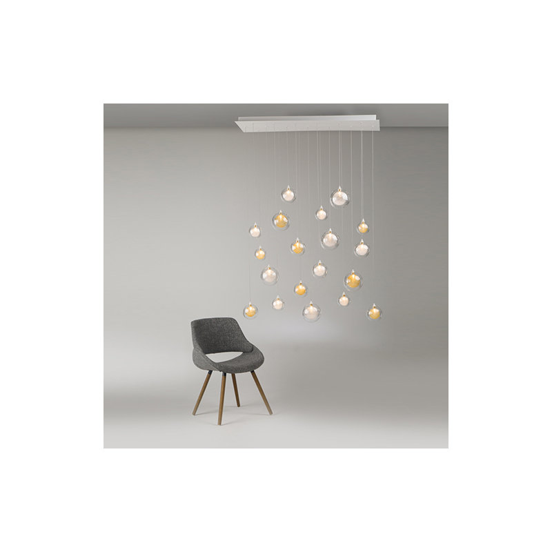 19 - Light Pendant, Clear/Gold