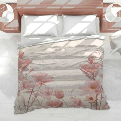 Pink Floral Arrangement Comforter