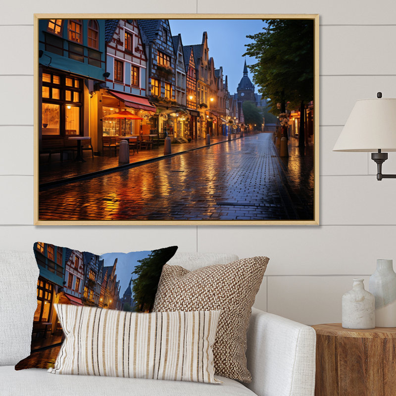 Marsenio Allemagne Dresde Baroque City II - reproduction, H 34 po x l 44 po, Cadre naturel flottant