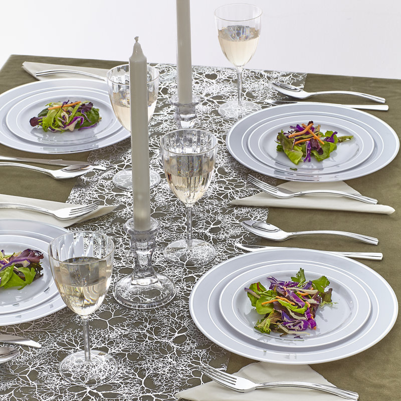 Chemin de table Bouck Branches, Argent, 12