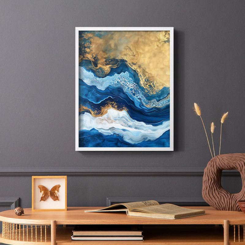 ABSTRACT Series CDXVIII  -Premium Framed Print -Ready to Hang - No Nails Required, White, 15" H x 12" W