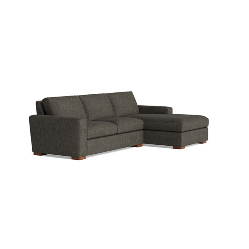 Couch Potato Chaise Sectional, Performance Weave - Onyx, Right Hand Facing