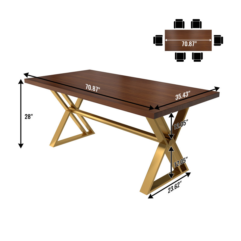 Metal Base Dining Table