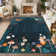 Cute Machine Washable Rug with Non-Slip Backing Non-Shedding Foldable Soft Low Pile Indoor Carpet for Playroom Bedroom