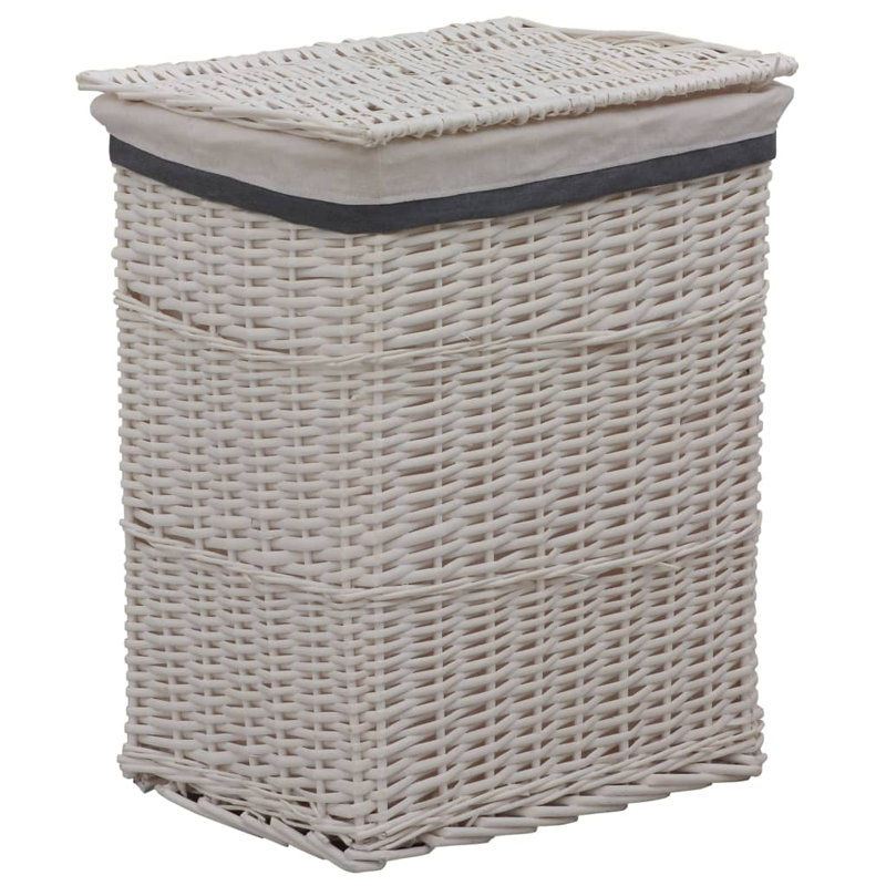 Gracie Oaks Laundry Basket Willow, White