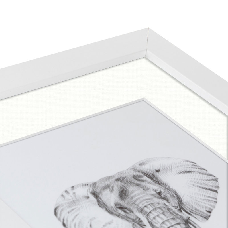 Shokouh Matte Picture Frame with Mat, Fabric White