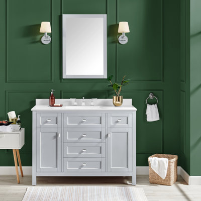 Ensemble de meuble-lavabo simple autoportant 48 po avec comptoir et lavabo Juniper