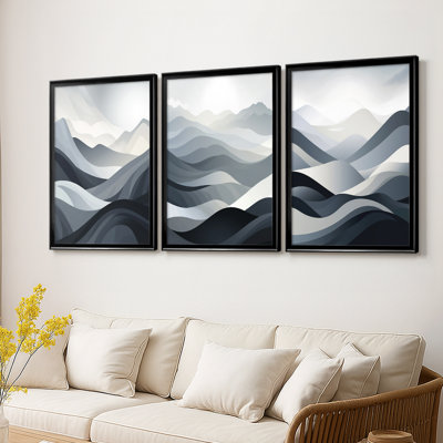 LANDSCAPES Series CCXXVIII  -Custom Framed  Wrapped Gallery Canvas - 3 Pieces