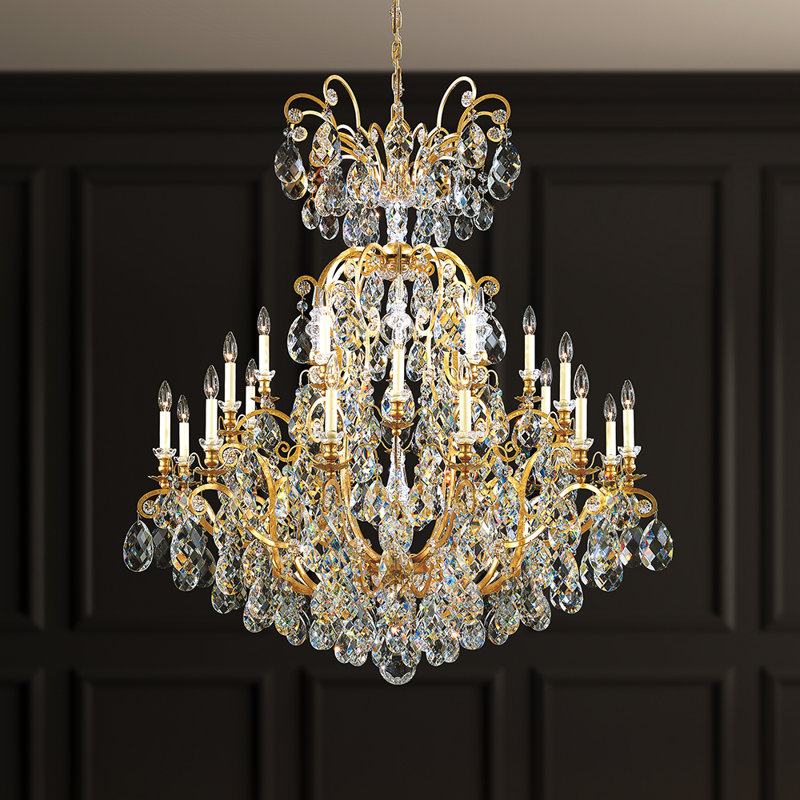 Renaissance 25 - Light Chandelier, Clear Heritage Crystal, Heirloom Gold