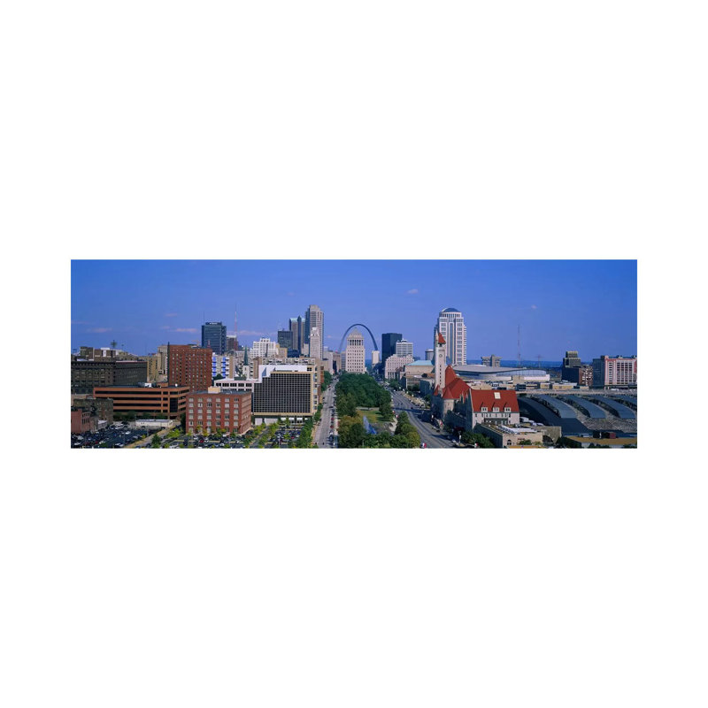 High Angle View Of A City, St Louis, Missouri, USA - Wrapped Canvas Panoramic Print, 121.92 cm H x 40.64 cm W x 1.91 cm D