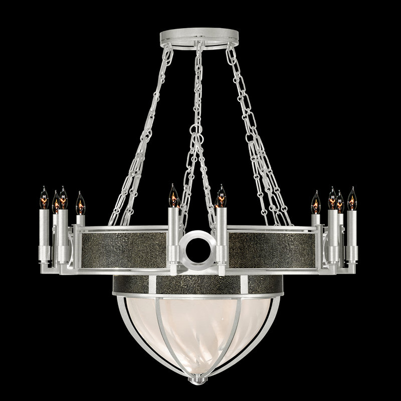 Lustre rond l 35,75 po Mirage, Chevalier noir / argent / nickel