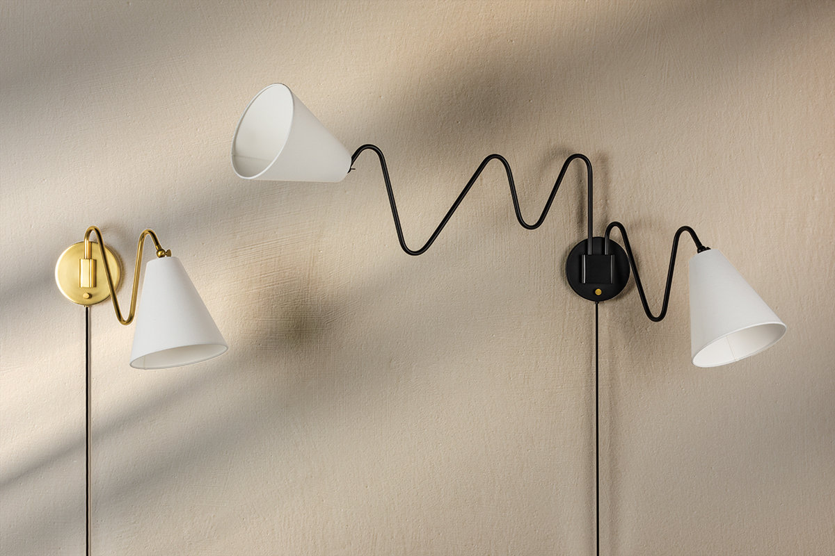 Hudson Valley 2-Light Swing Arm Sconce, Soft Black