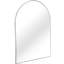 Miroir mural de salle de bain 30 x 36 pouces arqué avec cadre en métal argenté - verre de 4 mm de hauteur, aluminium rouillé, livré avec guide d'installation