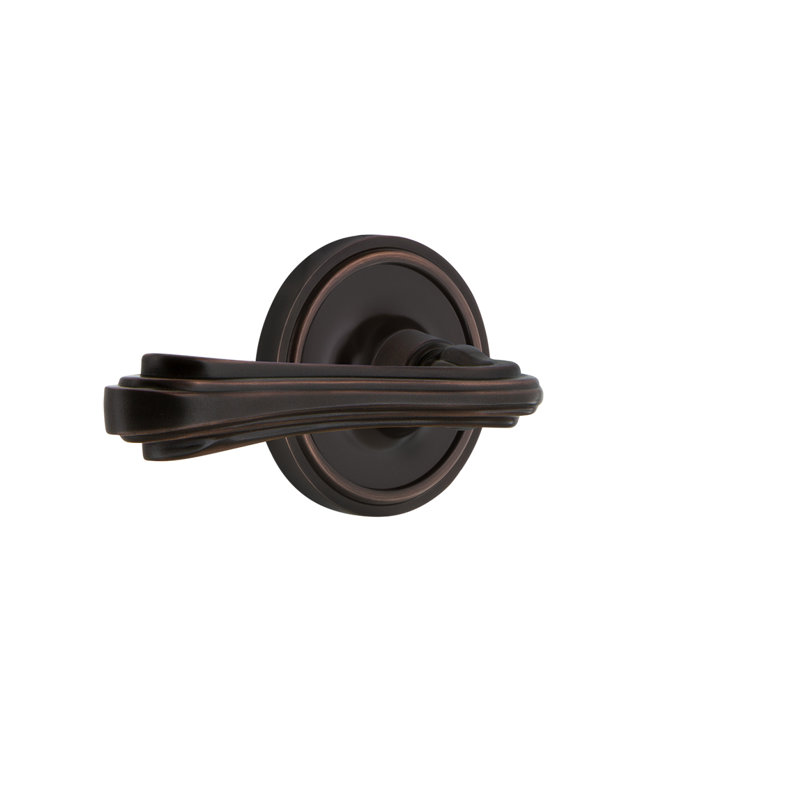 Classic Rosette Privacy (Bed & Bath) with Fleur Lever, Right, 2.375", Timeless Bronze
