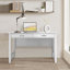 Bureau d'ordinateur robuste en bois avec tiroirs et fini lustré