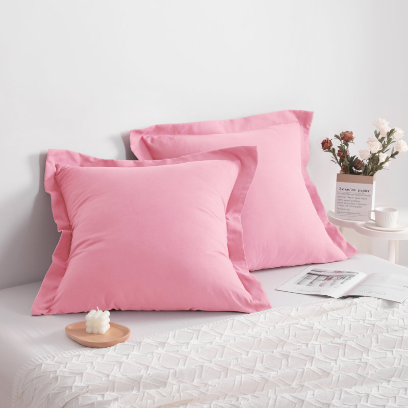 Taies décoratives, 1800 taies d'oreiller Oxford en microfibre brossée - NTBAY, Rose
