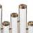 17.7X1.8X13.8 Glass Vial Flower Vase With Bronze Metal Frame