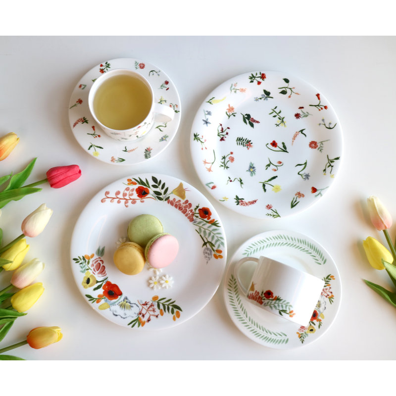 Language Of Flowers Bone China Cappuccino Cup