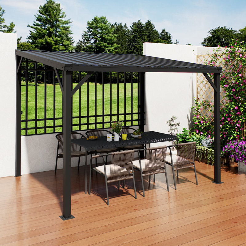 8 Ft X 10 Ft Metal Pergola With Canopy, 95.76" H x 96" W x 120" D