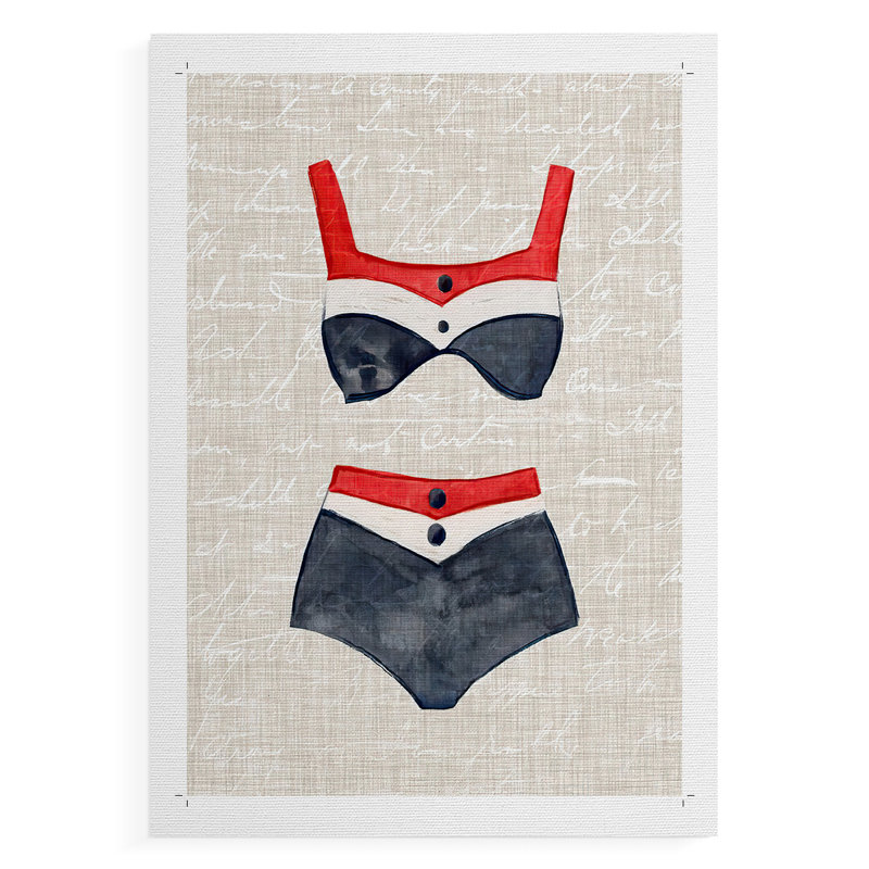 «Vintage Natation I», impression sur toile seulement - non encadrée, H 18 po x l 12 po