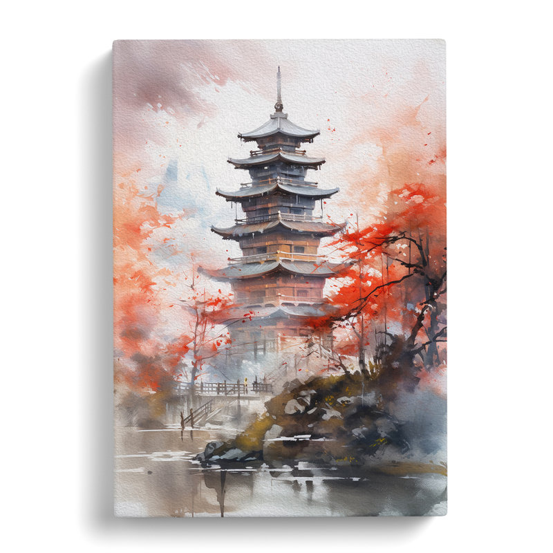 Pagoda Gestural No.3 - Wrapped Canvas, 76cm H x 50cm W x 3cm D