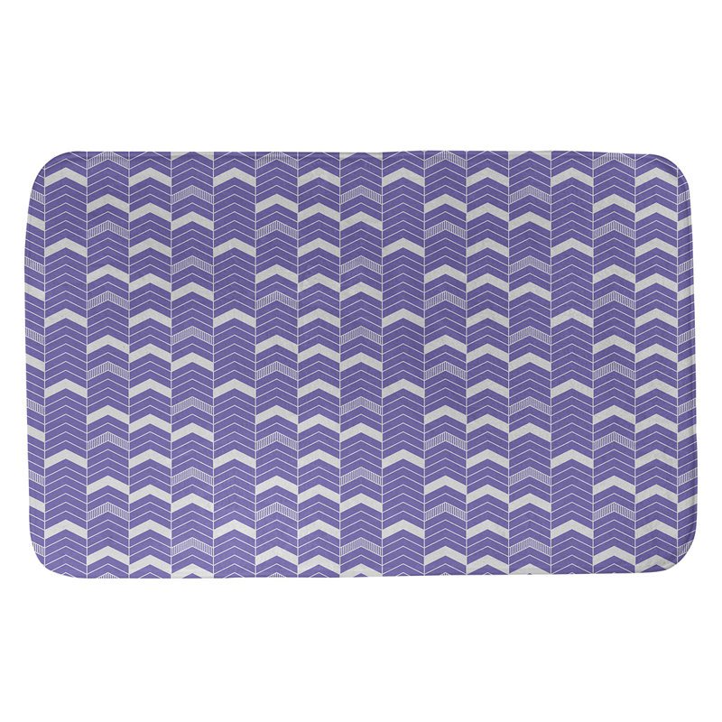 Stephenie Memory Foam Non-Slip Bath Rug, 17" W x 24" L, Purple/Ivory