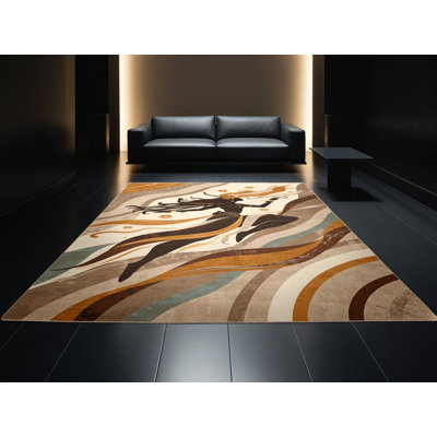 Tapis beige moelleux moelleux et audacieux Nezha
