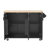 K&K 51" Fluted Kitchen Island with Drop Leaf, Farmhouse Accent Kitchen Island on Wheels with Internal Storage Rack, Rolling Kitchen Cart with Towel Rack for Kitchen, Dining Room, Black Ash