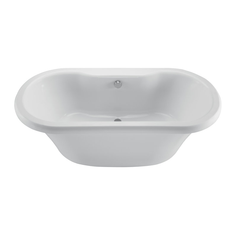 Melinda Freestanding Soaking Bathtub, 23.5" H x 41.63" W x 66.5" L, White