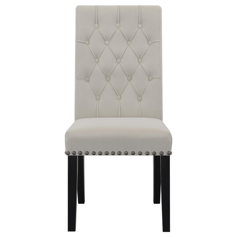 Ensemble de 2 chaises d'appoint capitonnées sable et rustique espresso, Gris