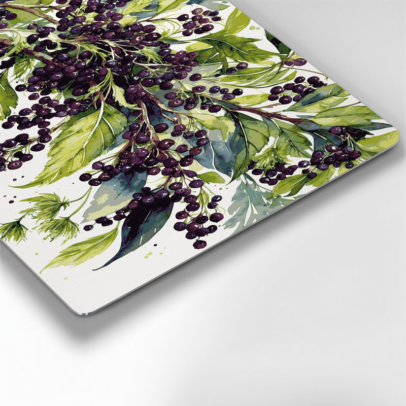 Art mural botanique vert sureau, H 96 po x l 120 po x P 0,05 po